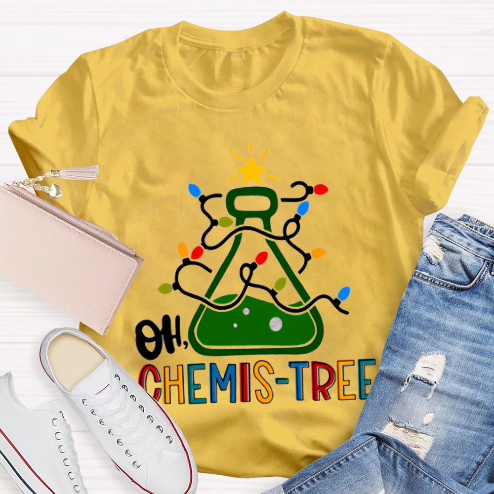 Oh Chemistree Christmas Lights And Teacher Christmas T-shirt