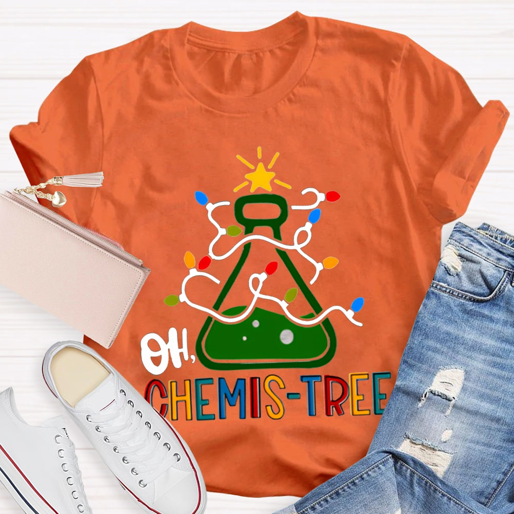 Oh Chemistree Christmas Lights And Teacher Christmas T-shirt