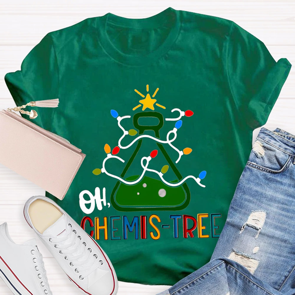 Oh Chemistree Christmas Lights And Teacher Christmas T-shirt