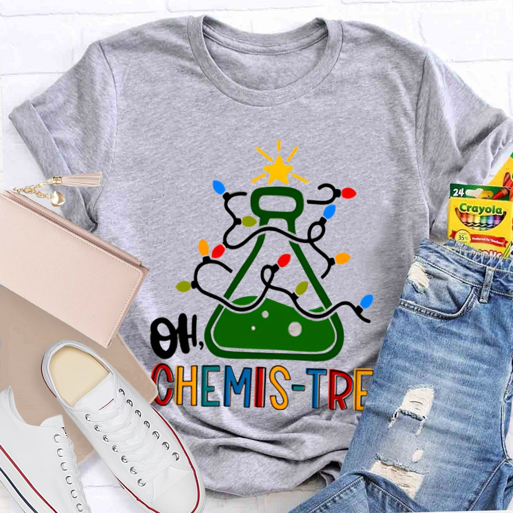 Oh Chemistree Christmas Lights And Teacher Christmas T-shirt