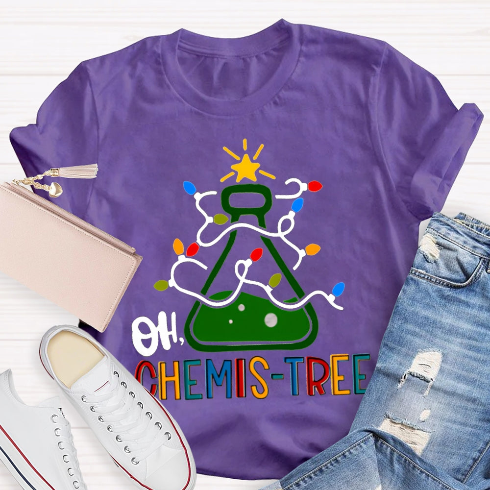 Oh Chemistree Christmas Lights And Teacher Christmas T-shirt