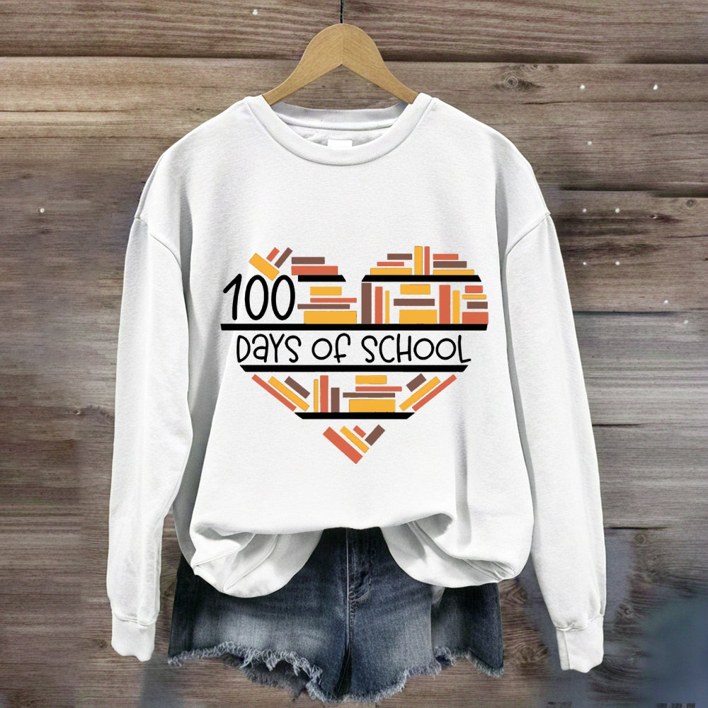100 Days Books Heart Sweatshirt