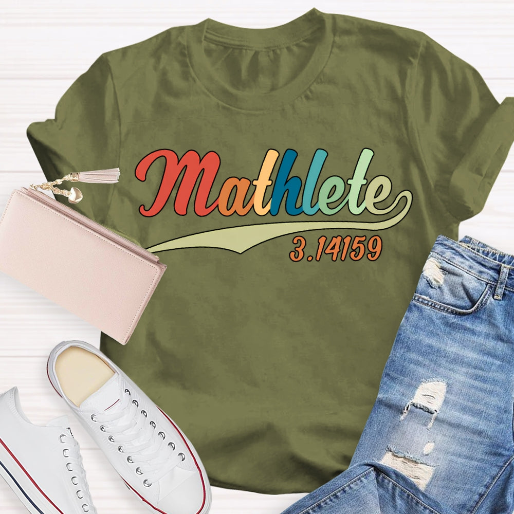 Mathlete Math Teacher With Colored Font T-shirt