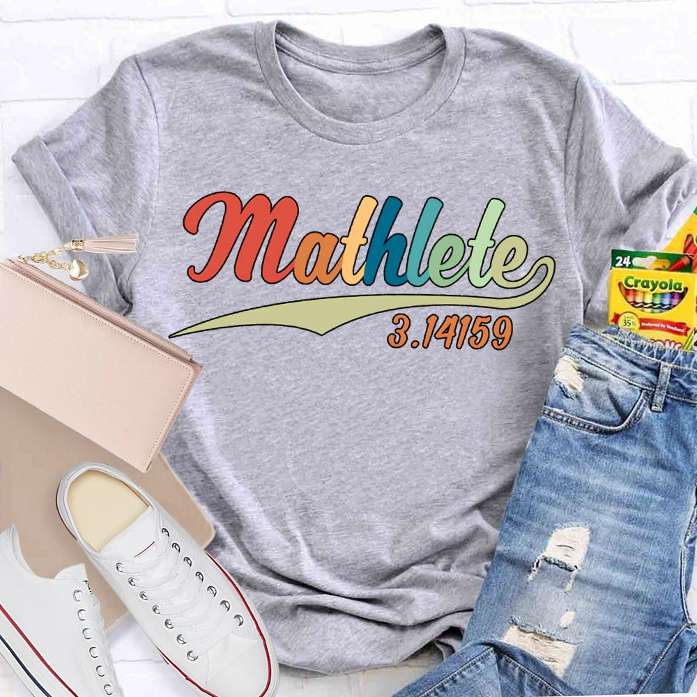 Mathlete Math Teacher With Colored Font T-shirt