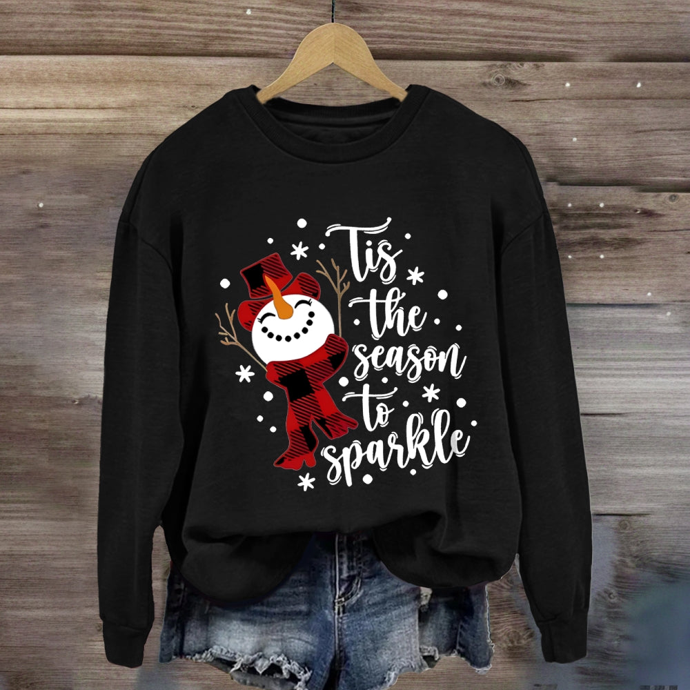 Tis The Season To Sparkle Snowman Sweatshirt