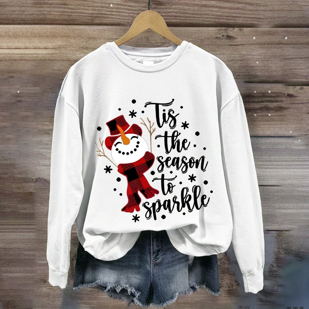Tis The Season To Sparkle Snowman Sweatshirt