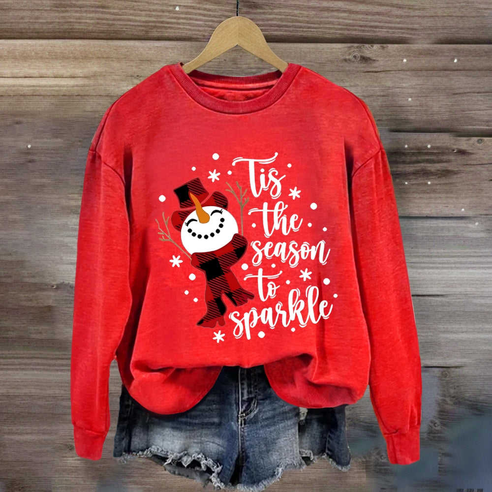 Tis The Season To Sparkle Snowman Sweatshirt