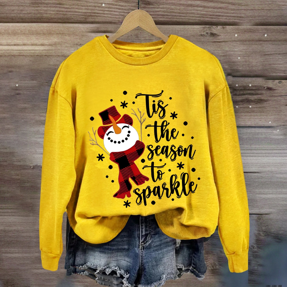 Tis The Season To Sparkle Snowman Sweatshirt