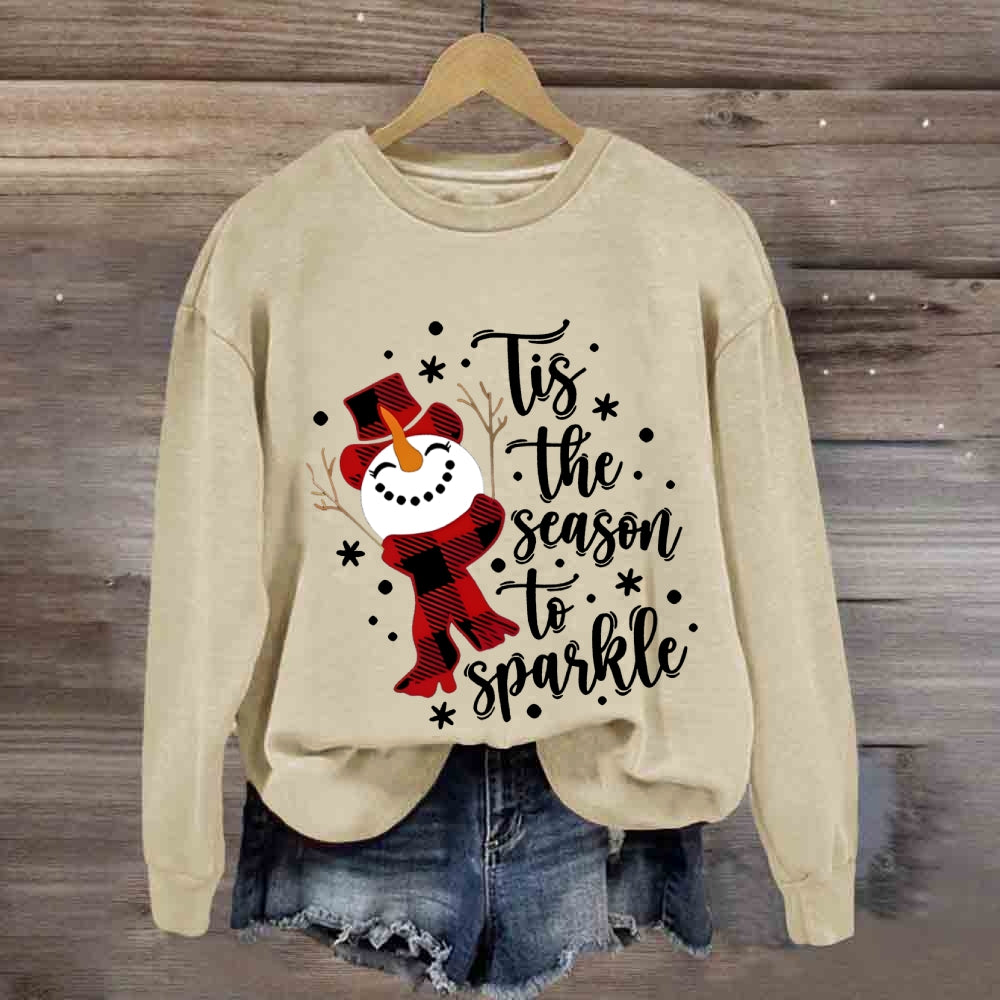 Tis The Season To Sparkle Snowman Sweatshirt