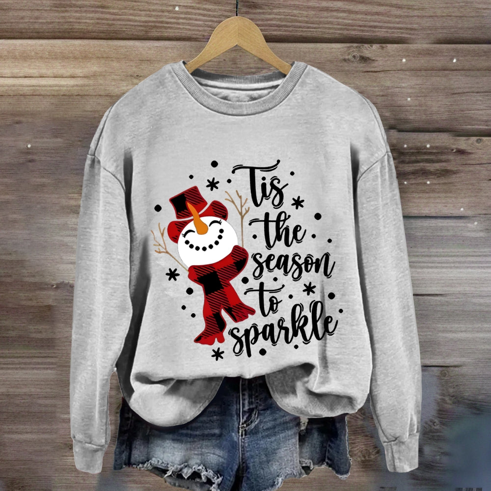Tis The Season To Sparkle Snowman Sweatshirt