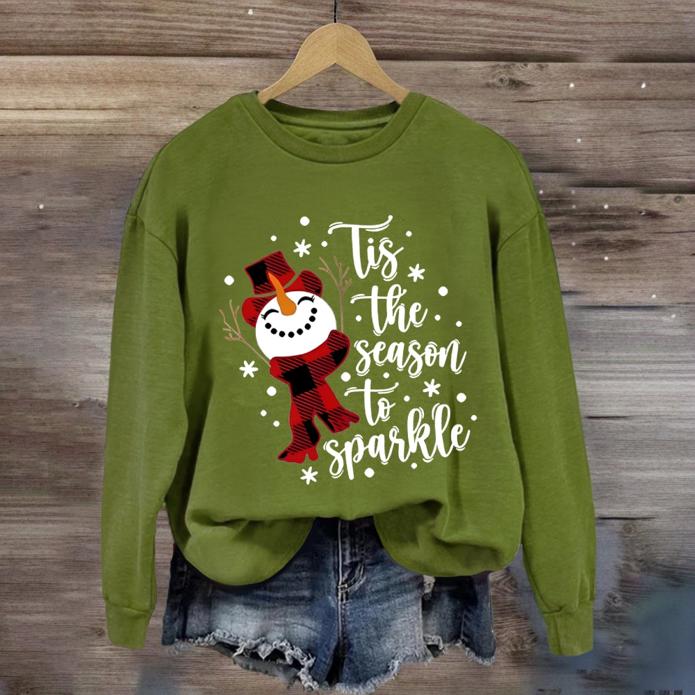 Tis The Season To Sparkle Snowman Sweatshirt