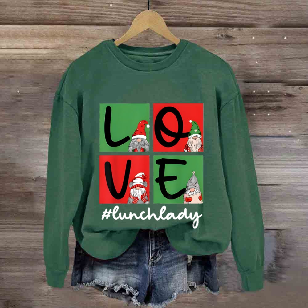 Christmas Love Lunch Lady Sweatshirt
