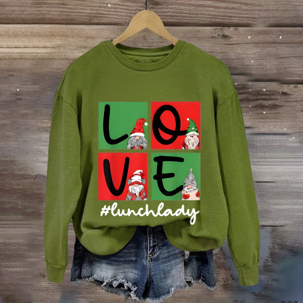 Christmas Love Lunch Lady Sweatshirt
