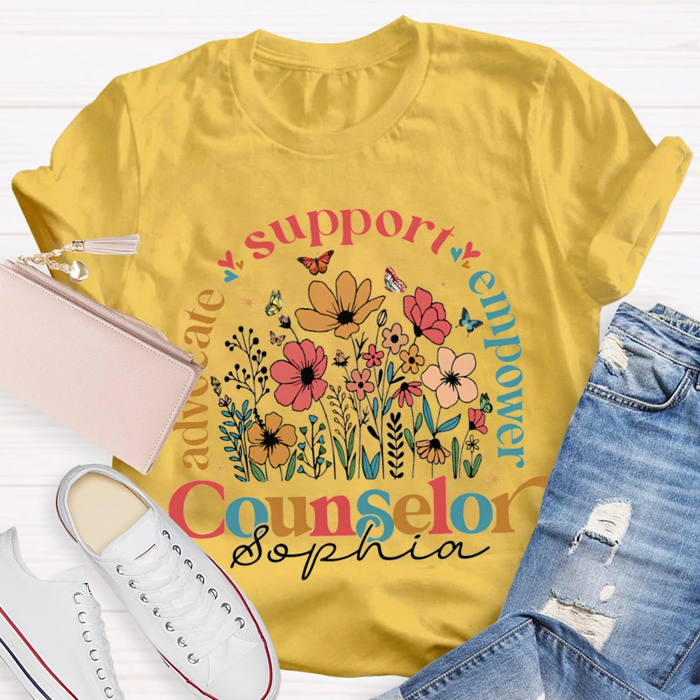 Personalized Name Advocate Support Empower Counselor T-shirt