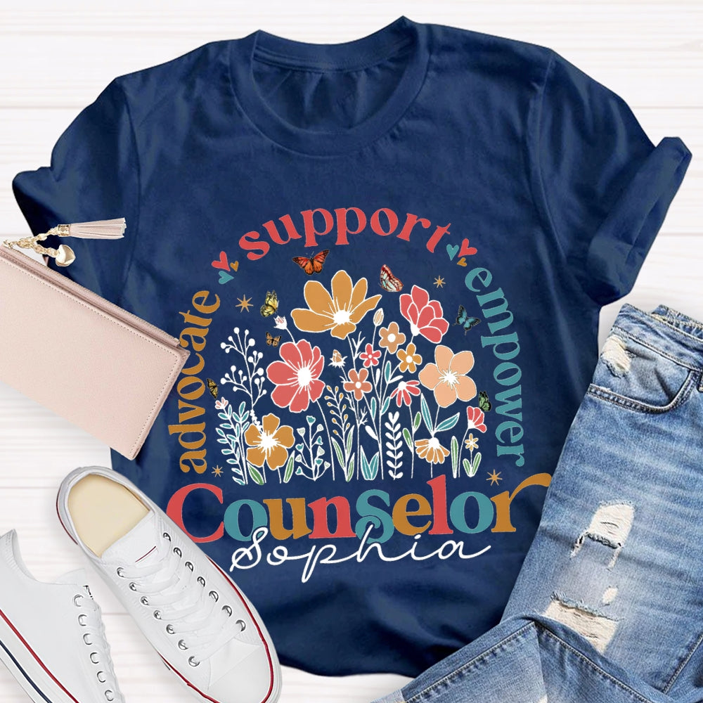 Personalized Name Advocate Support Empower Counselor T-shirt