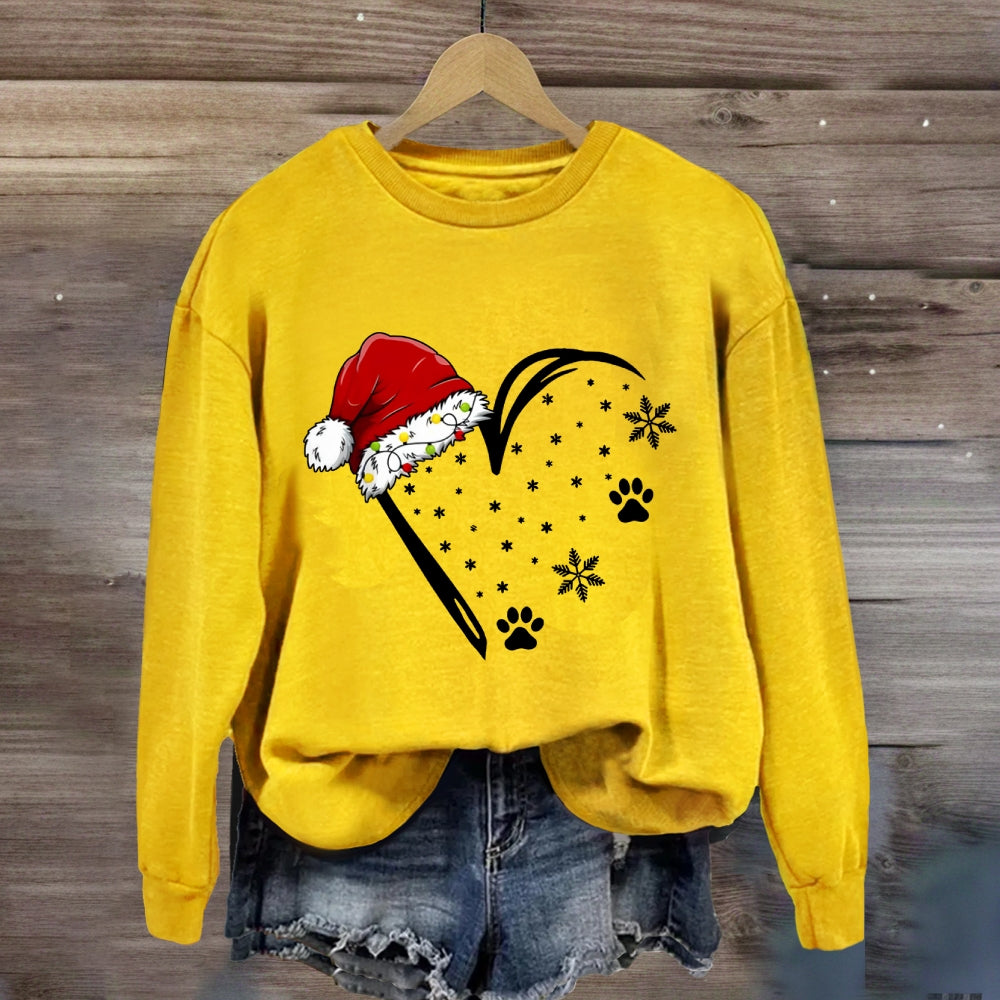 Christmas Snowflakes Hats Heart Sweatshirt