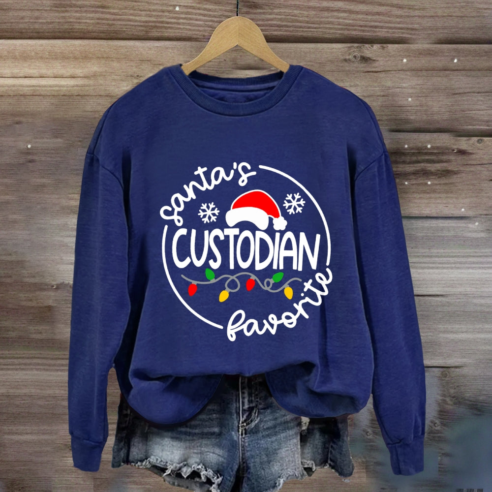 Santa'S Favorite Custodian Sweatshirt