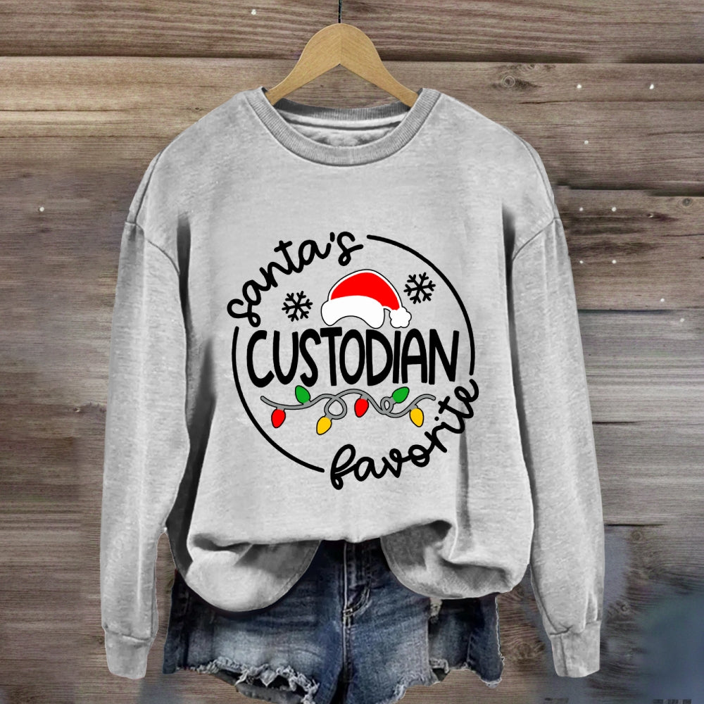 Santa'S Favorite Custodian Sweatshirt