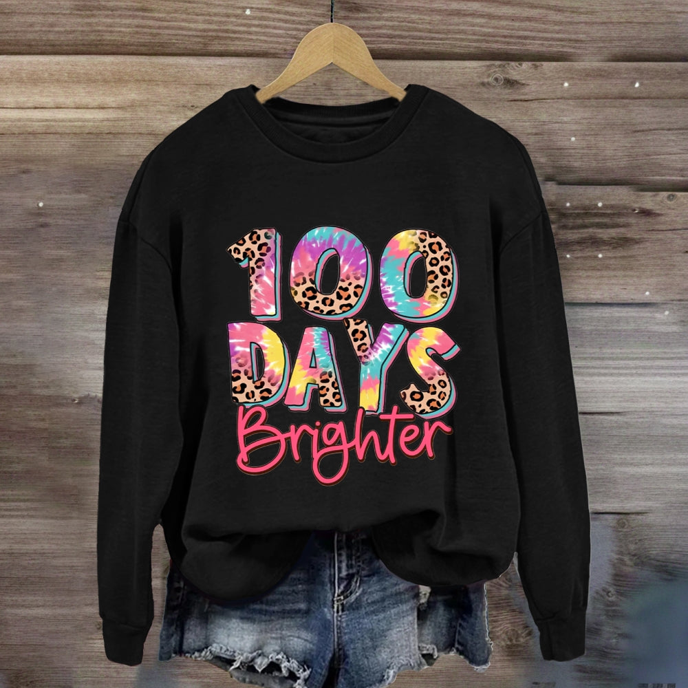 100 Days Brighter Pink Leopard Sweatshirt