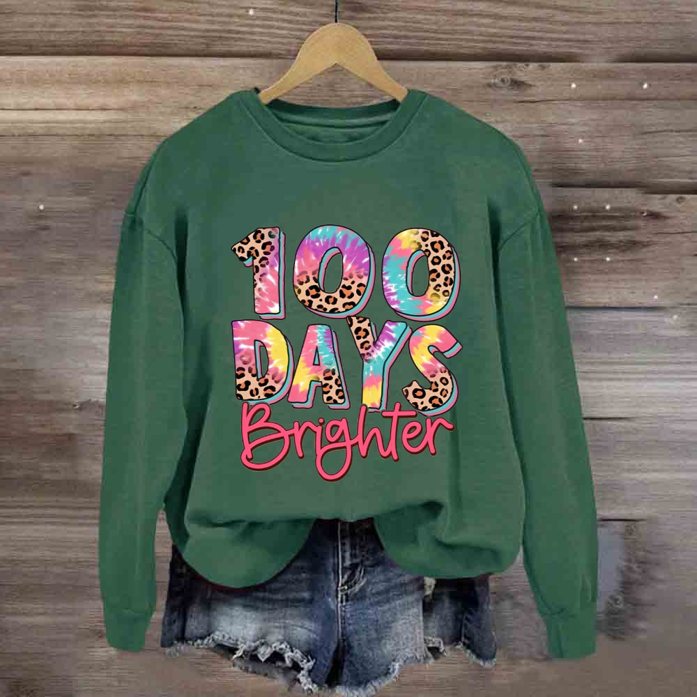 100 Days Brighter Pink Leopard Sweatshirt
