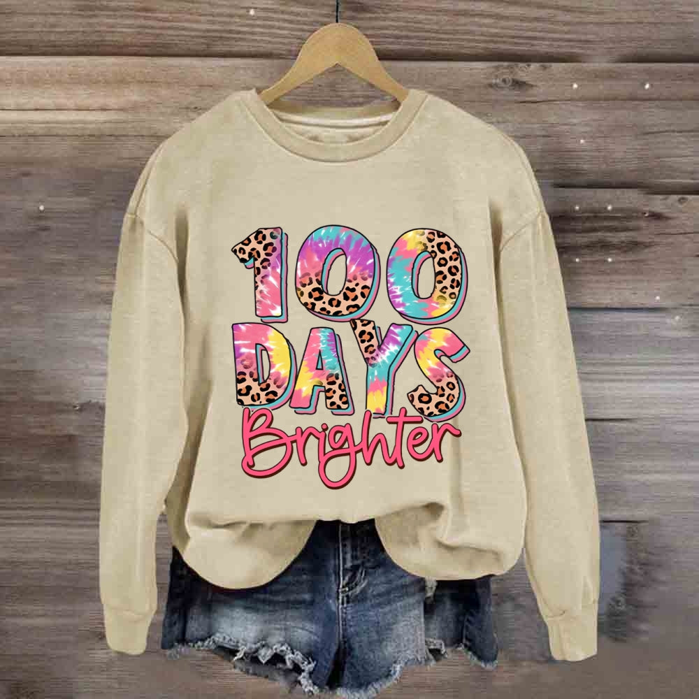 100 Days Brighter Pink Leopard Sweatshirt