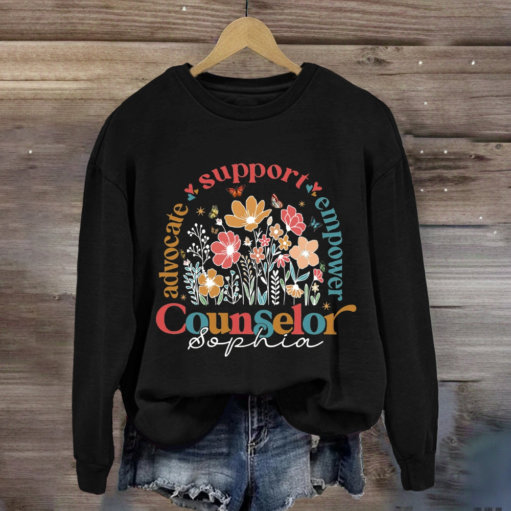 Personalized Name Advocate Support Empower Counselor Sweatshirt