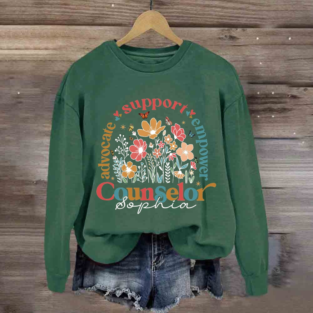 Personalized Name Advocate Support Empower Counselor Sweatshirt