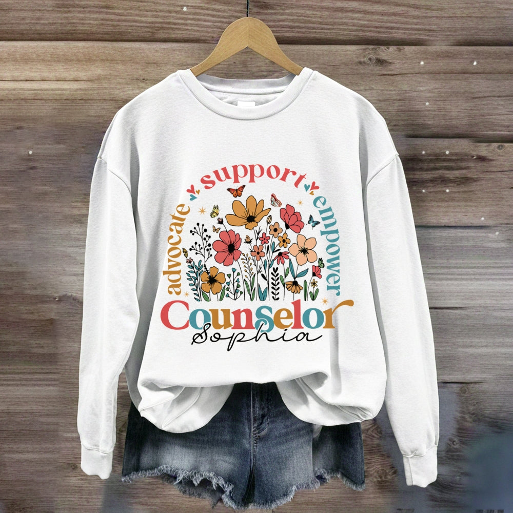 Personalized Name Advocate Support Empower Counselor Sweatshirt