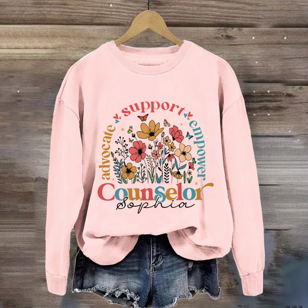 Personalized Name Advocate Support Empower Counselor Sweatshirt
