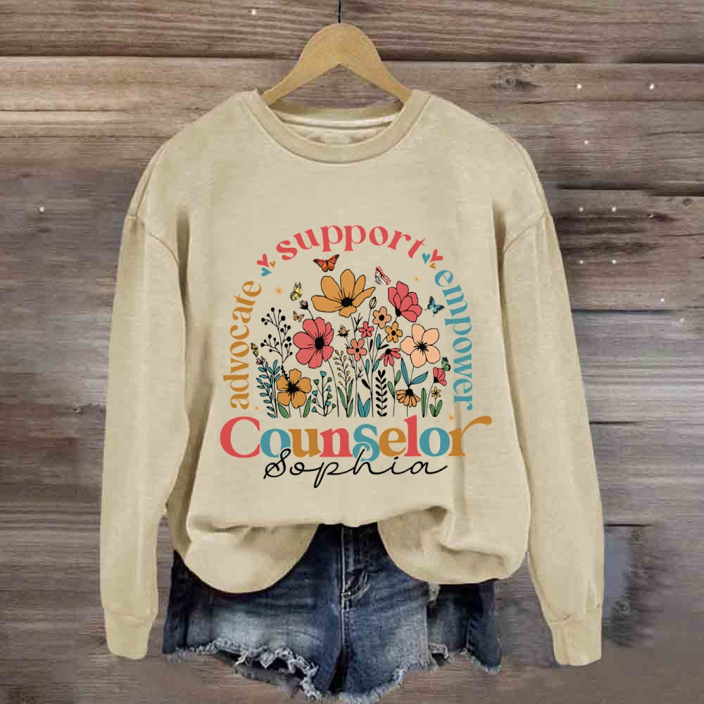 Personalized Name Advocate Support Empower Counselor Sweatshirt