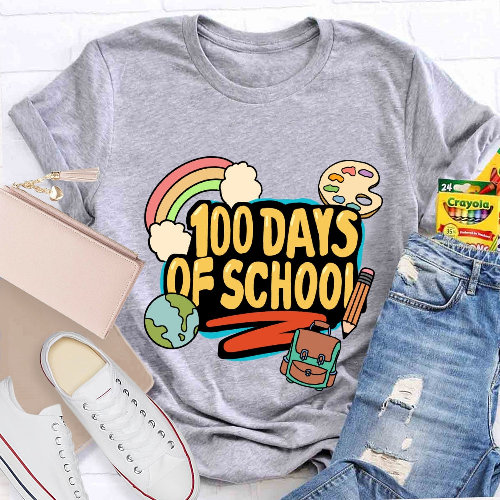 100 Days Of School Rainbow Pencil T-Shirt