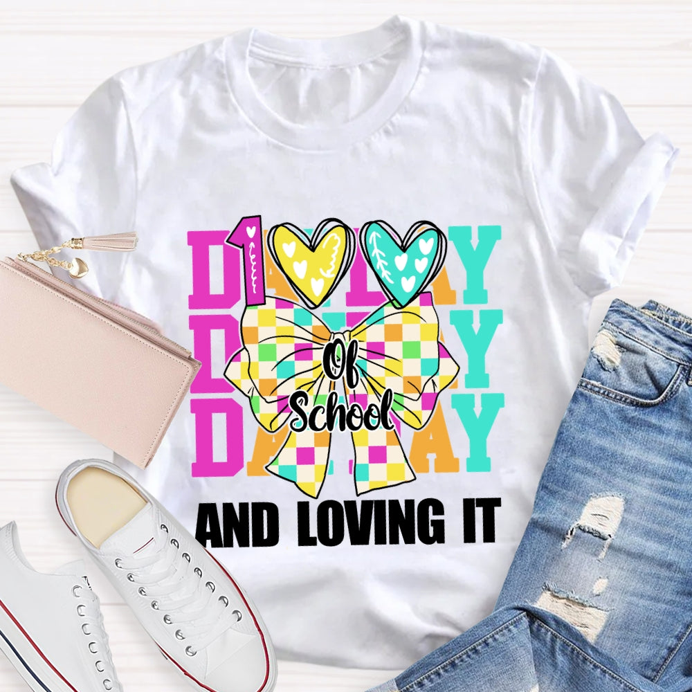 100 Days Of School And I Love It Bow T-Shirt