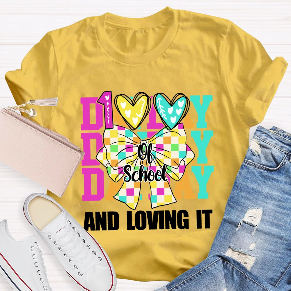 100 Days Of School And I Love It Bow T-Shirt