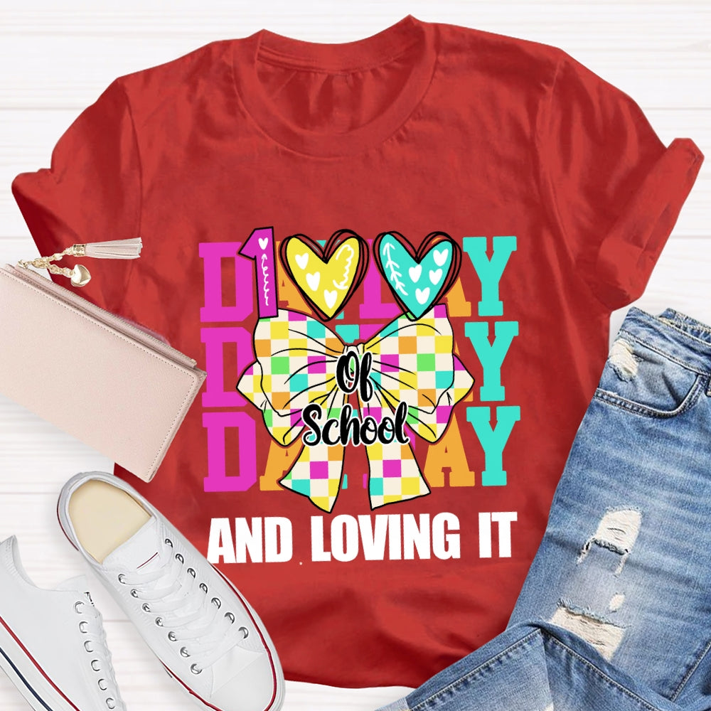 100 Days Of School And I Love It Bow T-Shirt