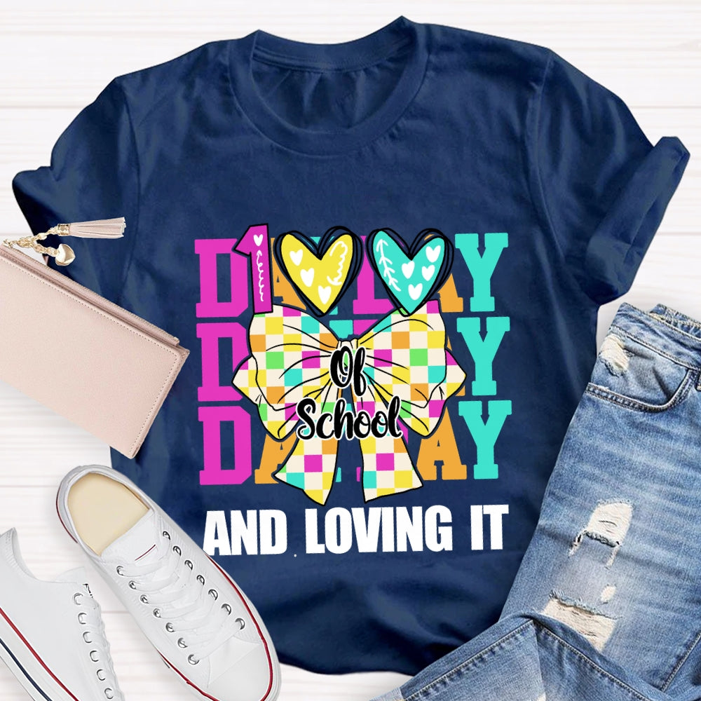 100 Days Of School And I Love It Bow T-Shirt