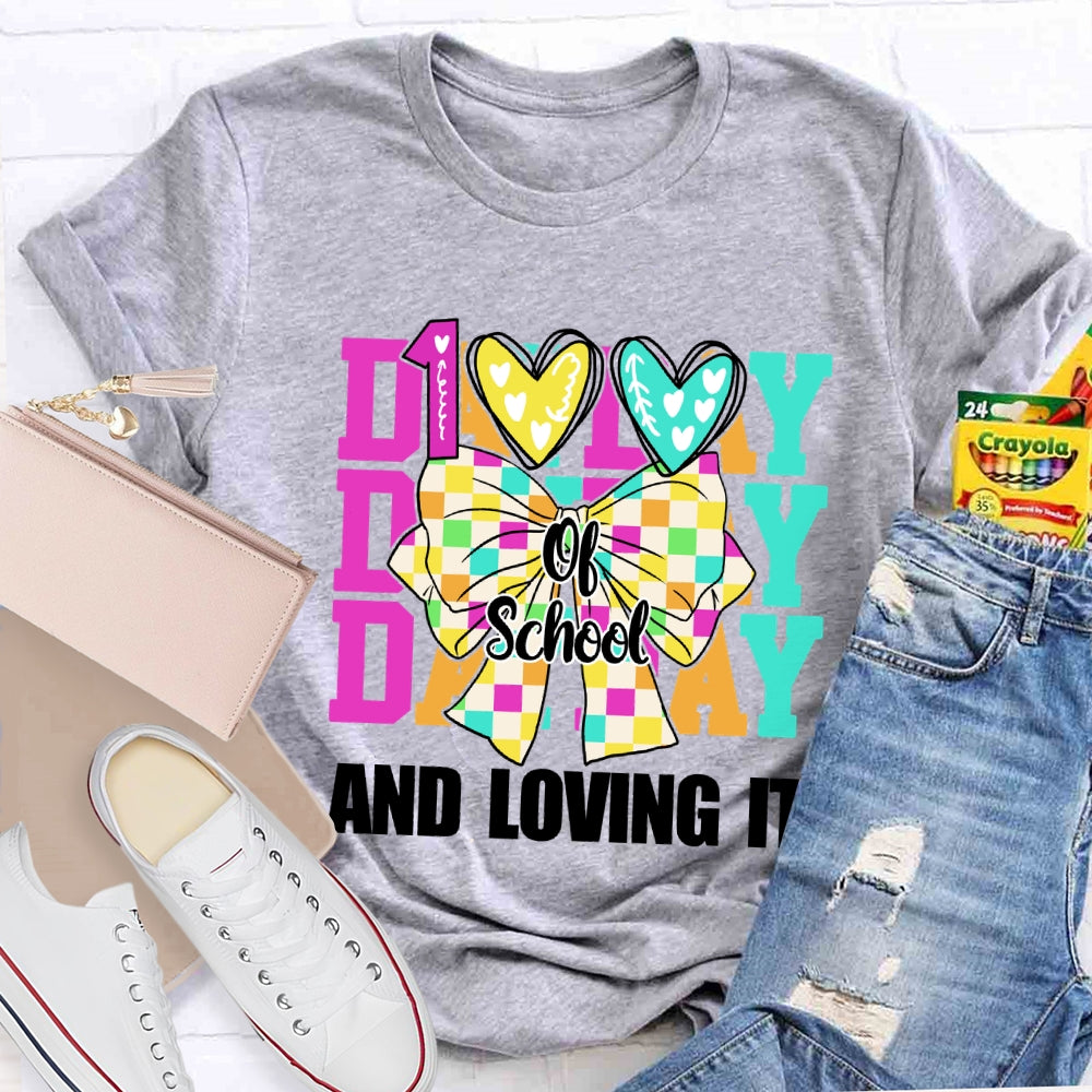 100 Days Of School And I Love It Bow T-Shirt