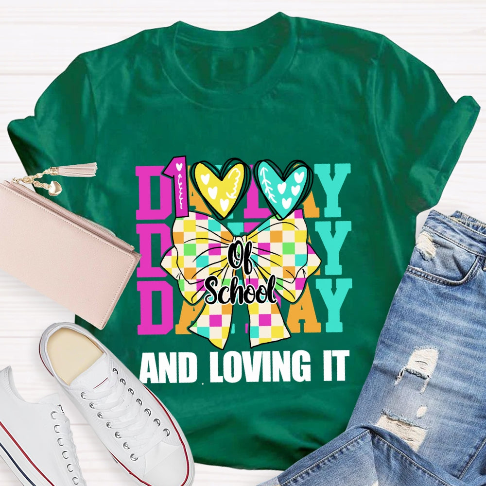 100 Days Of School And I Love It Bow T-Shirt