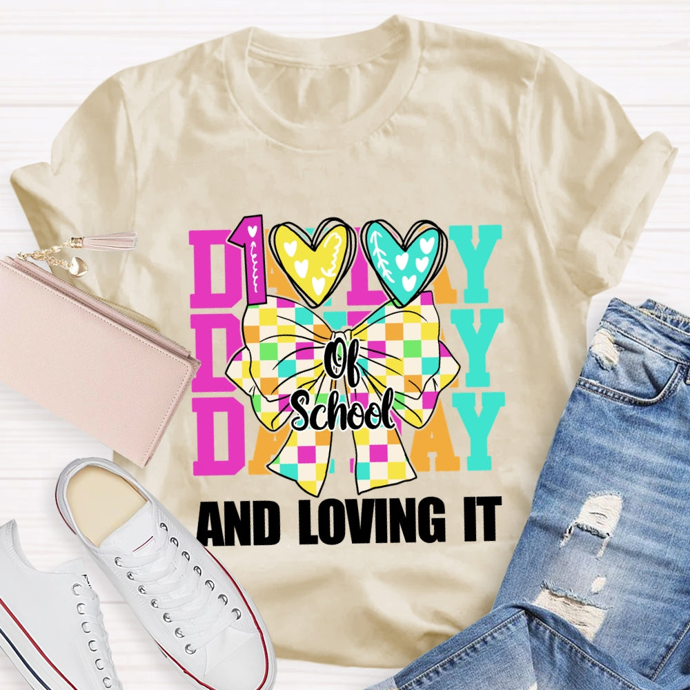 100 Days Of School And I Love It Bow T-Shirt