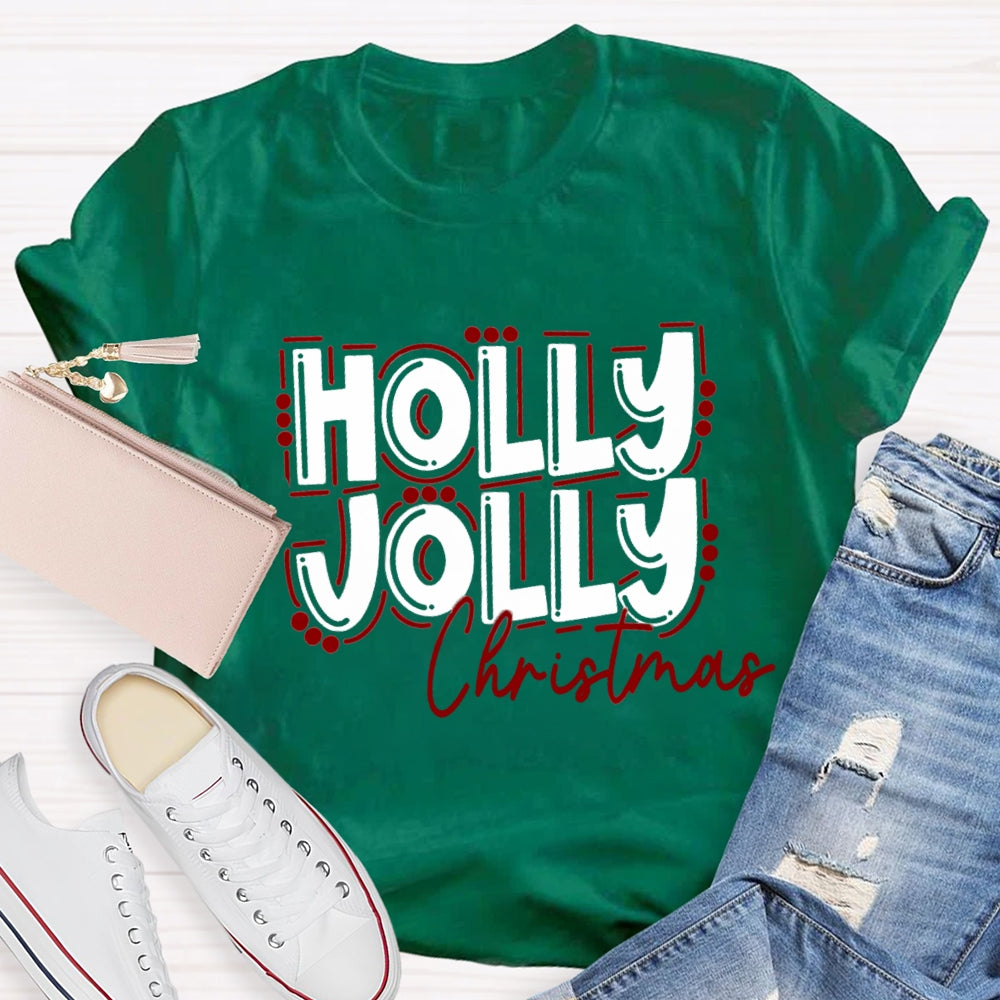 Holly Jolly Christmas Vibes Colorful T-Shirt