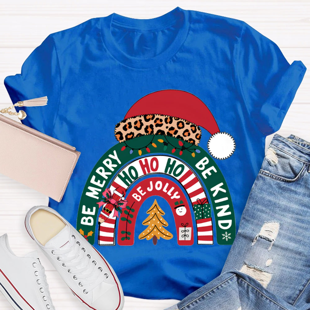 Be Merry Be Jolly Be Kind Santa Hats And Christmas T-shirt