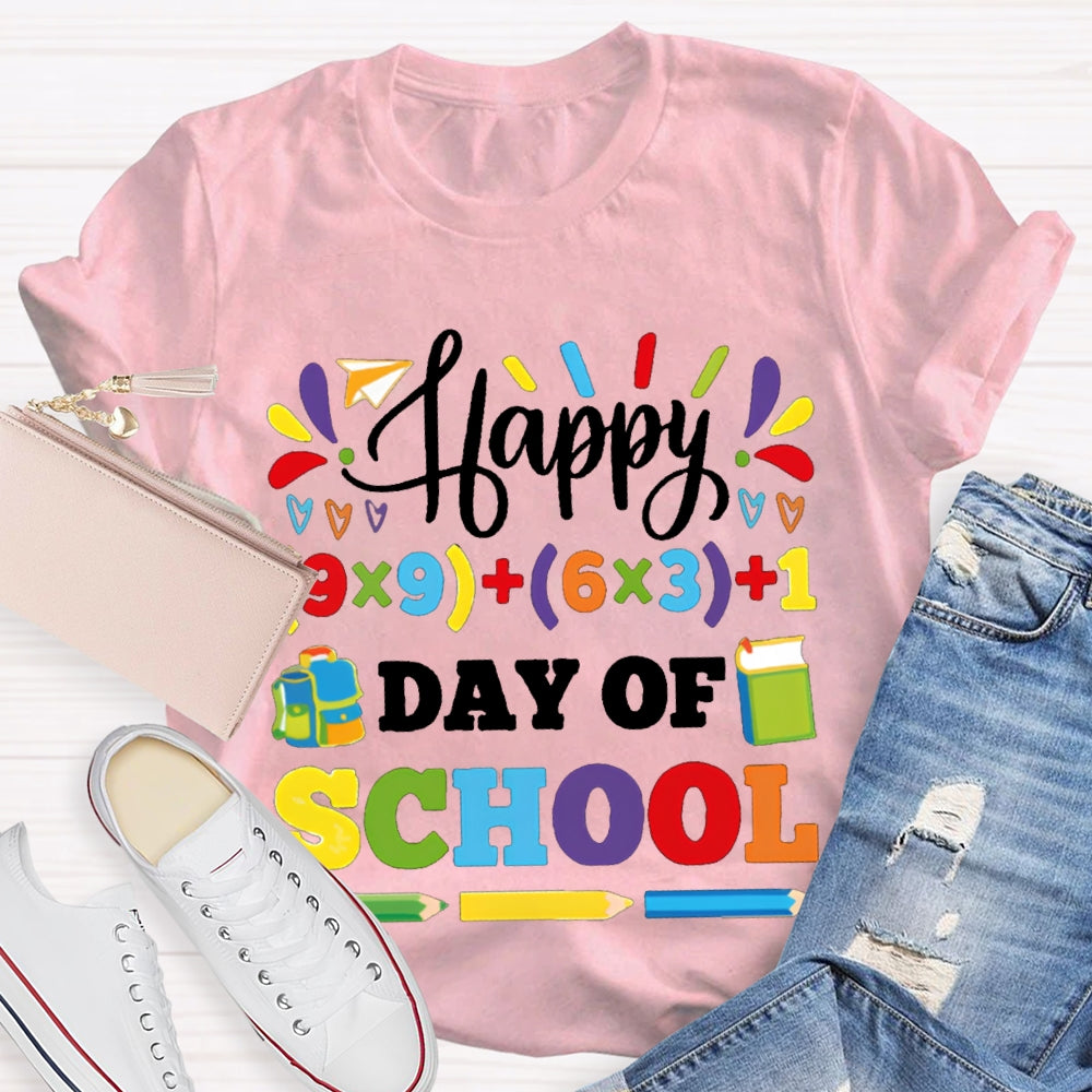 Happy 100 Days Of School Colored Fonts And Pencils T-shirt
