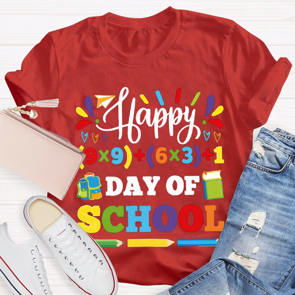 Happy 100 Days Of School Colored Fonts And Pencils T-shirt