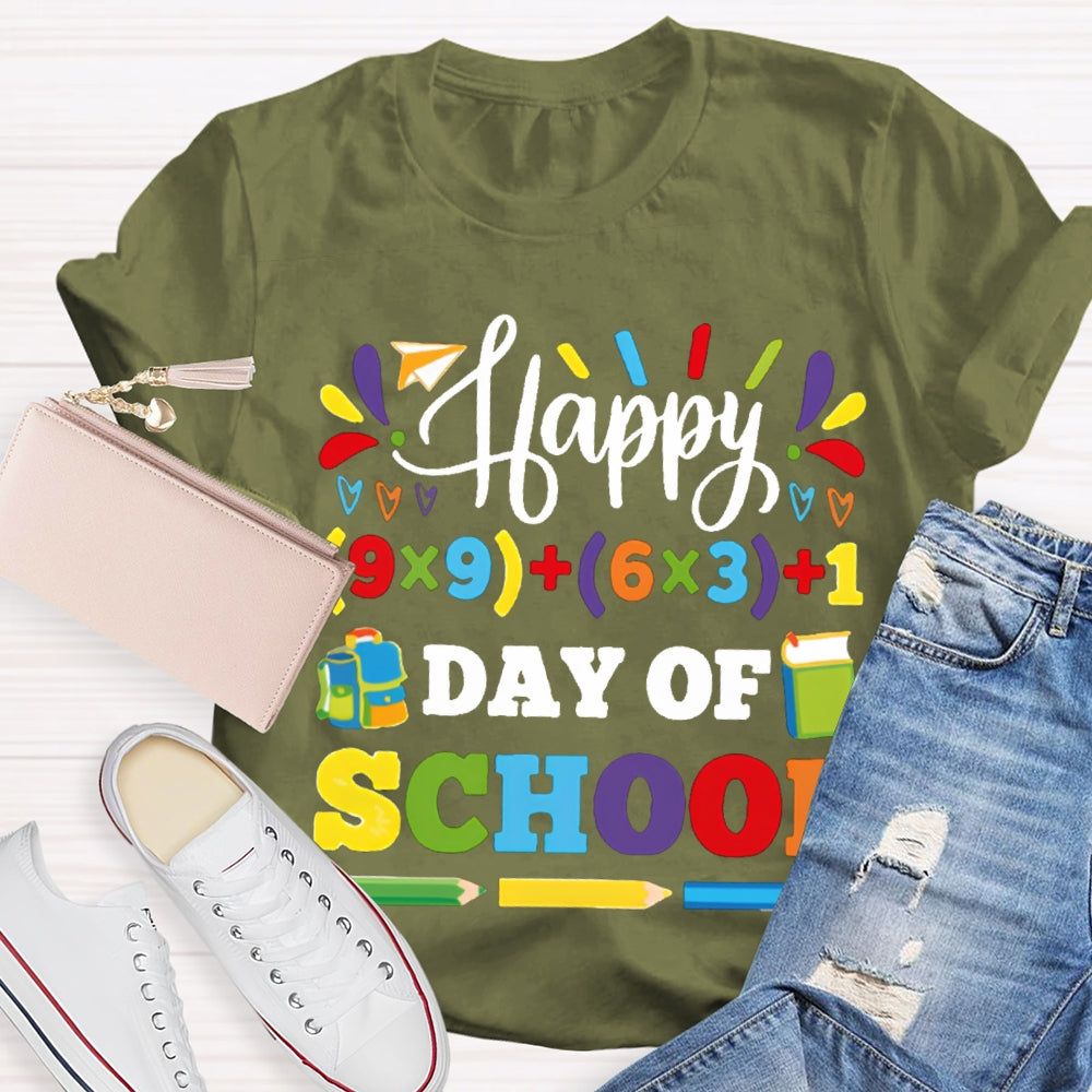 Happy 100 Days Of School Colored Fonts And Pencils T-shirt