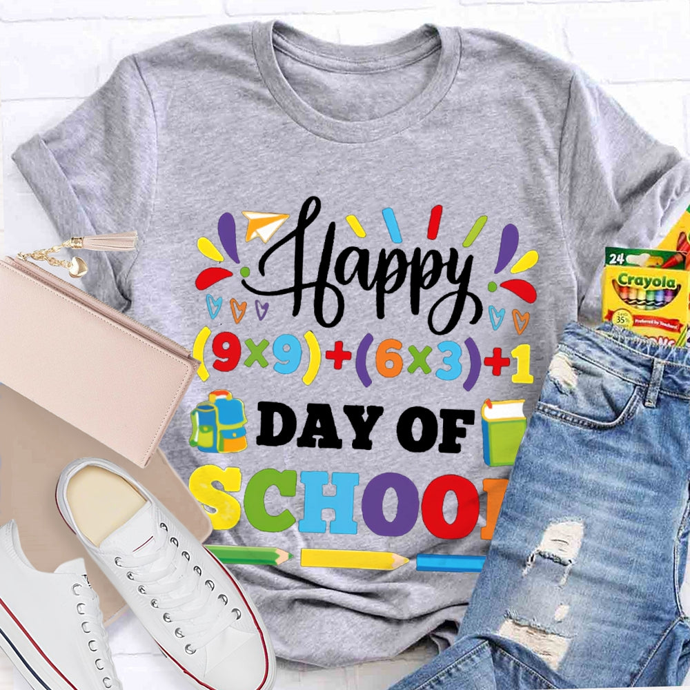 Happy 100 Days Of School Colored Fonts And Pencils T-shirt