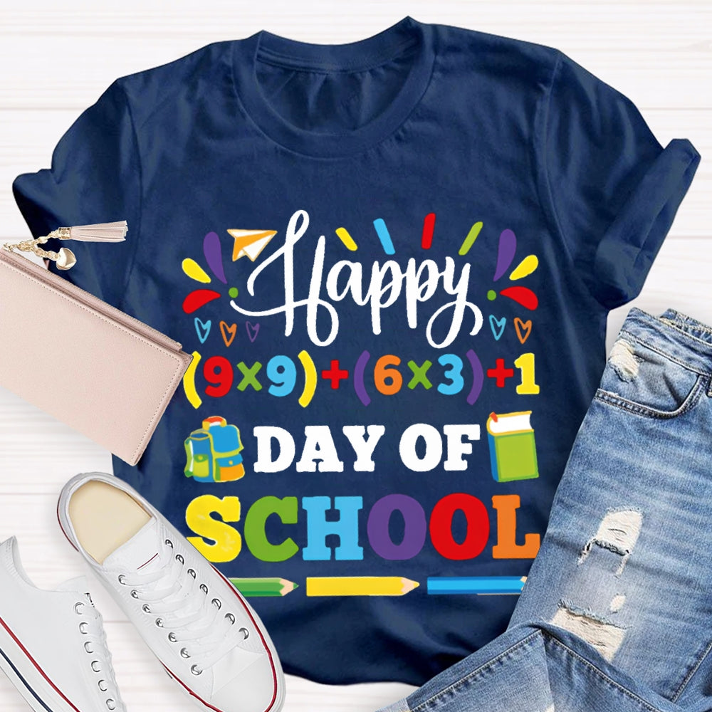 Happy 100 Days Of School Colored Fonts And Pencils T-shirt