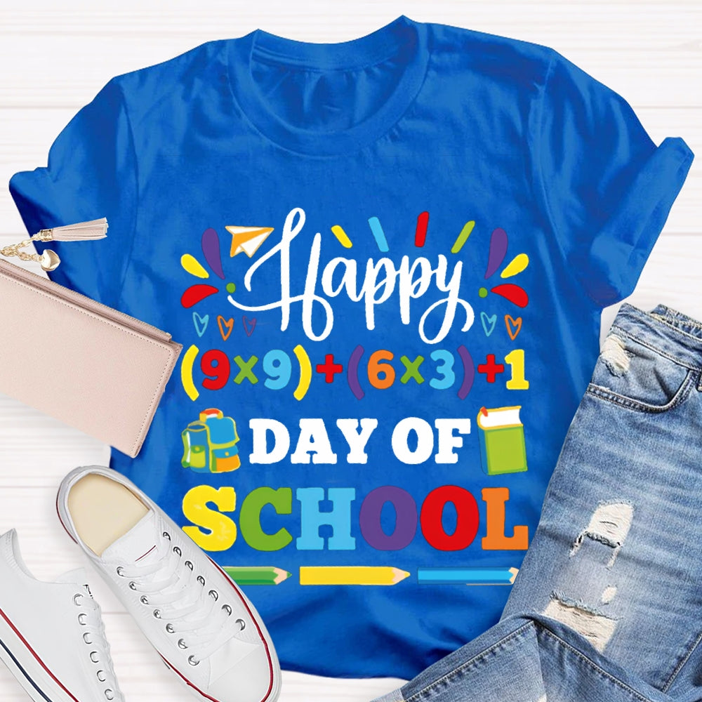 Happy 100 Days Of School Colored Fonts And Pencils T-shirt