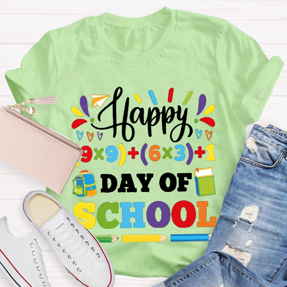 Happy 100 Days Of School Colored Fonts And Pencils T-shirt