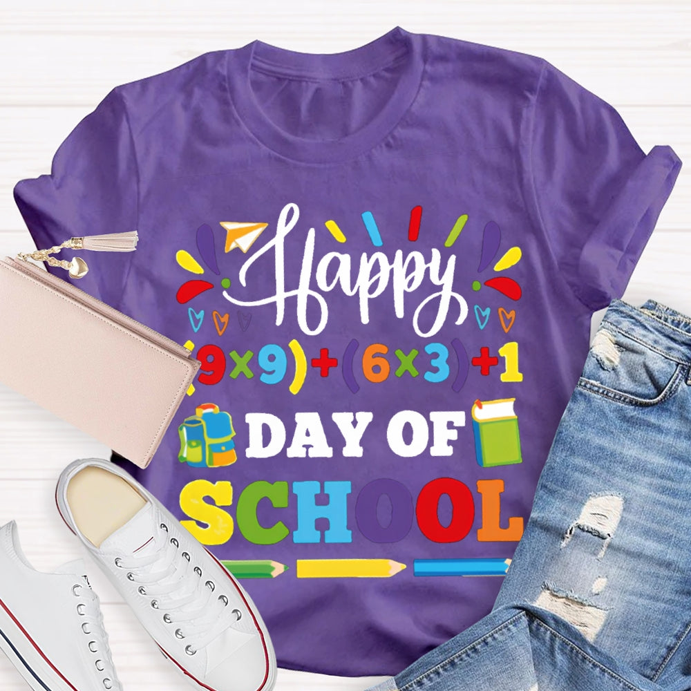 Happy 100 Days Of School Colored Fonts And Pencils T-shirt