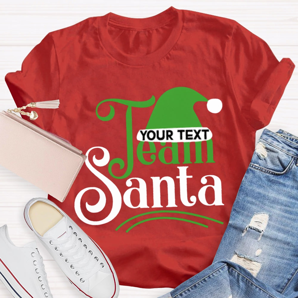 Personalized Team Name Team Santa Christmas Hat Christmas T-shirt