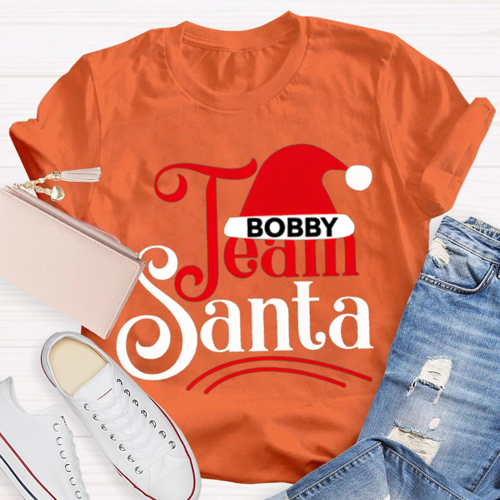 Personalized Team Name Team Santa Christmas Hat Christmas T-shirt